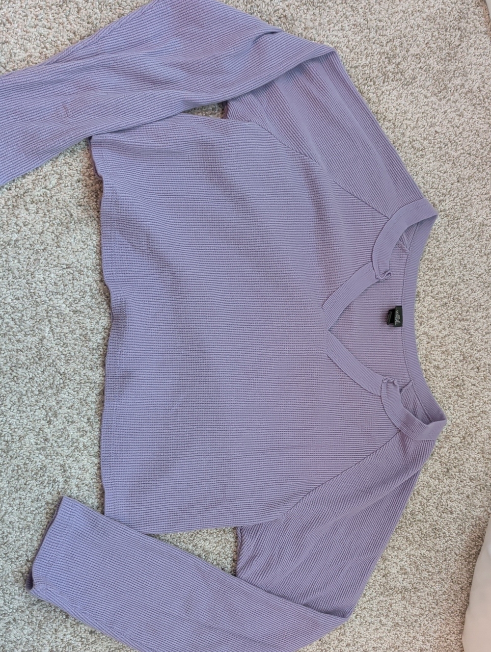 wild fable Lavender Ribbed Long-Sleeve Knit Top